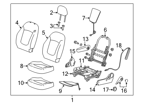 2014 Chevrolet Spark Heated Seats Armrest Diagram for 95063838