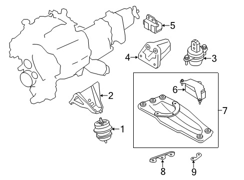 2015 Infiniti Q70 Engine & Trans Mounting DAMPER Assembly-DYNMIC Diagram for 11375-1MC5A