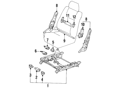 1990 Lexus LS400 Power Seats Switch Assy, Power Seat Diagram for 84920-50020