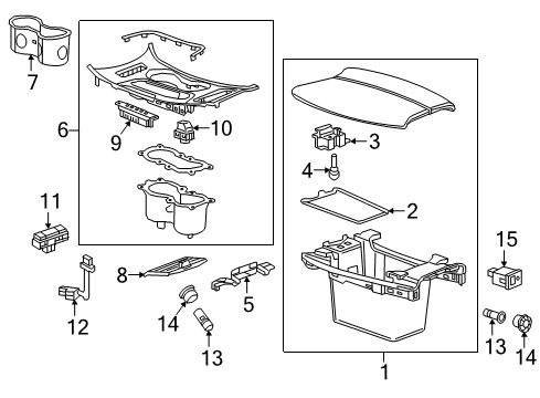 2018 Buick Envision Center Console Compartment Door Diagram for 23219510