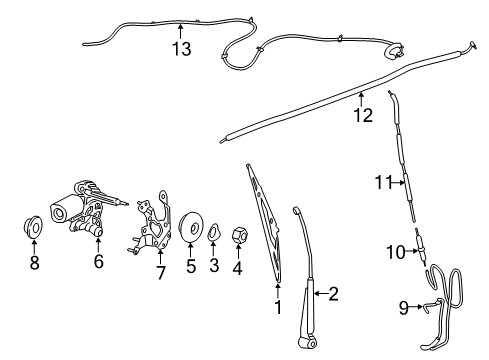 2014 Ford Transit Connect Wiper & Washer Components Washer Hose Diagram for DT1Z-17A605-K