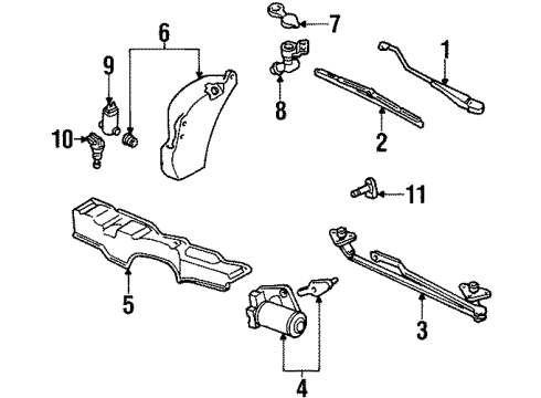1998 Lincoln Continental Wiper & Washer Components Wiper Blade Diagram for F8PZ-17528-KA