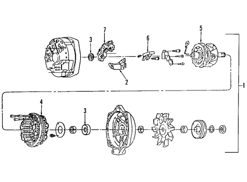 1992 Buick Roadmaster Alternator Bracket Diagram for 10105264