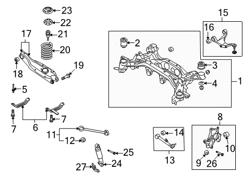 2012 Hyundai Veracruz Rear Suspension, Lower Control Arm, Upper Control Arm, Stabilizer Bar, Suspension Components Arm Assembly-Rear Upper, RH Diagram for 55240-3J000