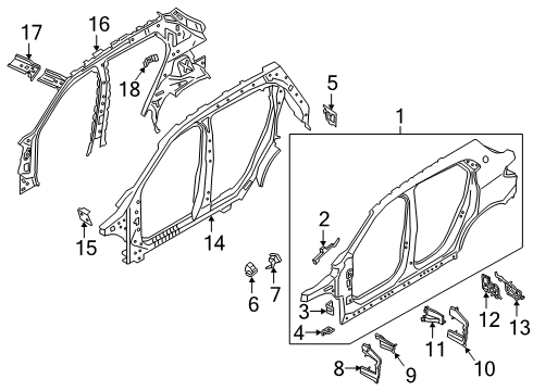 2018 BMW X2 Uniside Bracket, Side Panel, Top Left Diagram for 41007956401