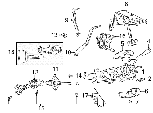 2004 Dodge Dakota Steering Column, Steering Wheel & Trim Screw-Tapping Pan Head Diagram for 6036264AA
