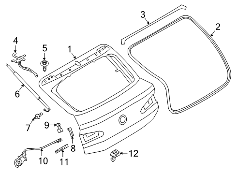 2019 BMW X4 Lift Gate Left Trunk Lid Hinge Diagram for 41007482677