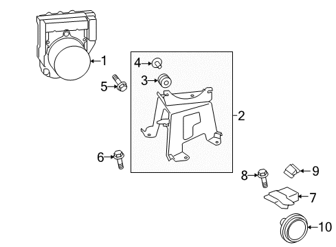 2010 Toyota Highlander ABS Components Bracket Cushion Diagram for 44546-12110