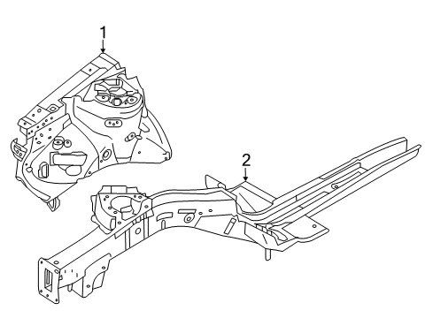 2012 Kia Forte Structural Components & Rails Member Assembly-Front Side Diagram for 646021M010