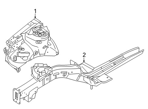 2012 Kia Forte Structural Components & Rails Panel Assembly-Fender Apron Diagram for 645021M010