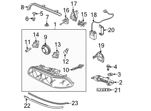 2002 BMW 540i Headlamps Control Unit Xenon Light Diagram for 63128387114