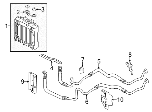 2014 BMW 740Li Oil Cooler Bracket Oil Pipe Diagram for 17227586892