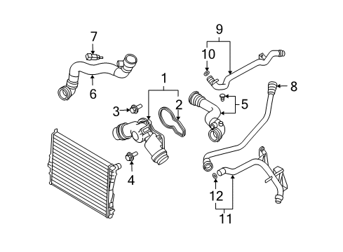 2003 BMW Z4 Powertrain Control Engine Cooler Pipe Hose Diagram for 17127514405