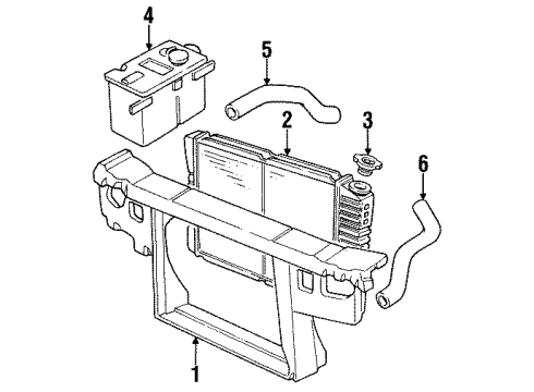 1996 Mercury Cougar Radiator & Components, Radiator Support Level Sensor Diagram for F3DZ-10D968-A