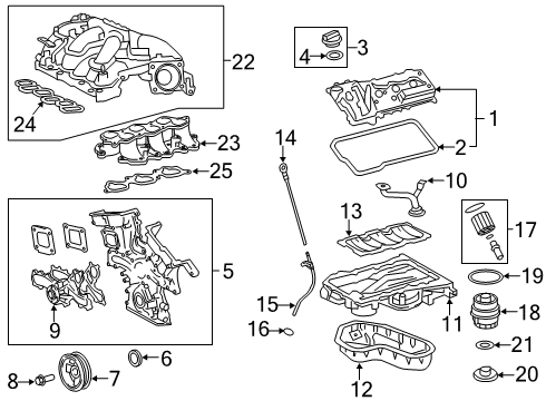 2020 Lexus ES350 Engine Parts, Mounts, Cylinder Head & Valves, Camshaft & Timing, Oil Pan, Oil Pump, Crankshaft & Bearings, Pistons, Rings & Bearings, Variable Valve Timing Guide, Oil Level Gag Diagram for 11452-31210