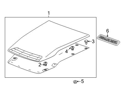 2021 Chevrolet Colorado Exterior Trim - Hood Molding Diagram for 84755164