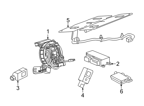 2014 Chevrolet Impala Air Bag Components Clock Spring Diagram for 23103878