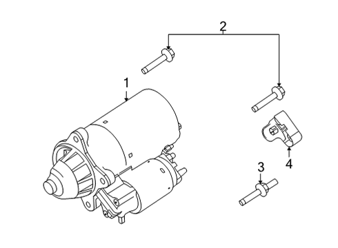 2021 Ford E-350 Super Duty Starter Starter Mount Bolt Diagram for -W704942-S437