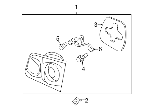 2006 Kia Optima Bulbs Pad-Rear Combination Inside Lamp Diagram for 924562G000