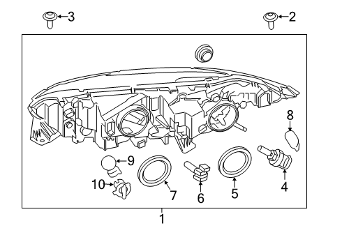 2020 Ford Transit Connect Headlamps Composite Assembly Diagram for KT1Z-13008-B