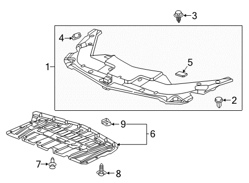 2018 Cadillac ATS Splash Shields Sight Shield Clip Diagram for 11547005