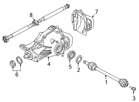 2018 BMW 740i Axle & Differential - Rear Rear Drive Shaft Assembly Diagram for 26108654471
