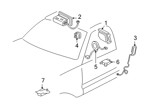 2002 Chevrolet Suburban 1500 Air Bag Components Front Sensor Diagram for 15070580