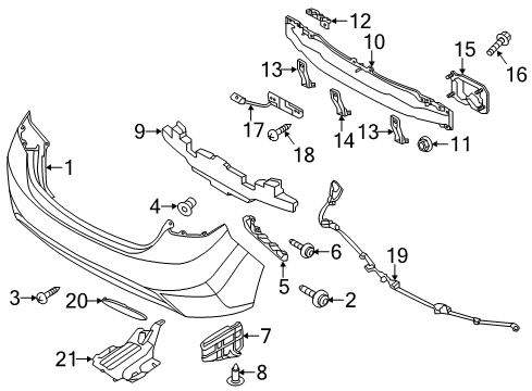 2012 Hyundai Elantra Rear Bumper Guard-Rear BUPMER Lower Diagram for 86652-3X000