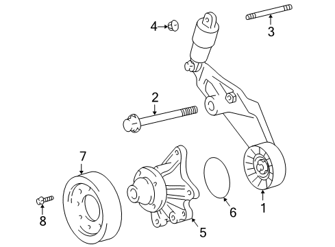 2002 Toyota Celica Belts & Pulleys Tensioner Bolt Diagram for 90105-12317