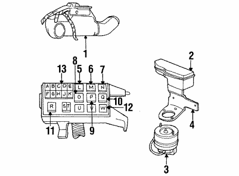 1991 Chrysler New Yorker Horn Single Board ENG. Control Diagram for 4686432