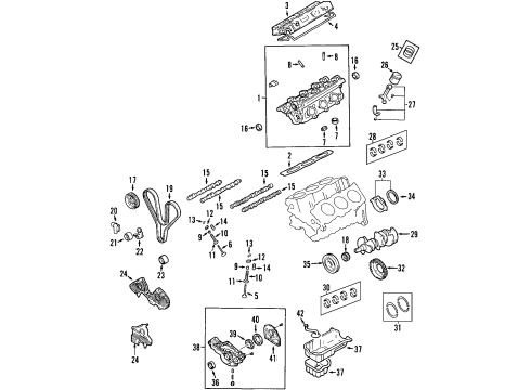 2001 Hyundai XG300 Engine Parts, Mounts, Cylinder Head & Valves, Camshaft & Timing, Oil Pan, Oil Pump, Crankshaft & Bearings, Pistons, Rings & Bearings Sprocket-Camshaft Diagram for 24231-39000