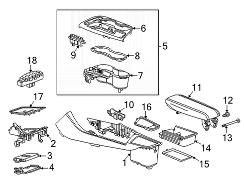 2021 Buick Encore GX Center Console Cup Holder Diagram for 42696905