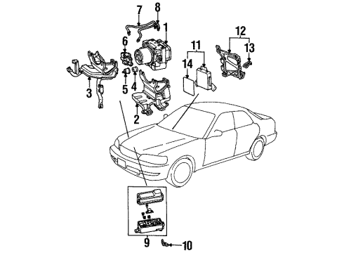 1998 Acura TL Anti-Lock Brakes Sensor Assembly, Right Rear Diagram for 57470-SW5-950