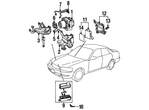 1998 Acura TL Anti-Lock Brakes Sensor Assembly, Left Front Diagram for 57455-SW5-950