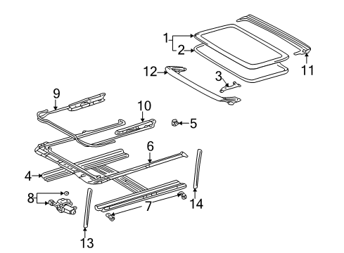 2006 Pontiac Vibe Sunroof Lamp, Windshield Header Courtesy & Reading(W/Sun Roof Switch) *Gray Diagram for 88970407