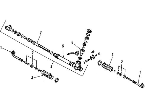 1990 Nissan 240SX P/S Pump & Hoses, Steering Gear & Linkage Socket Assembly-Side Rod Outer Diagram for 48520-35F25