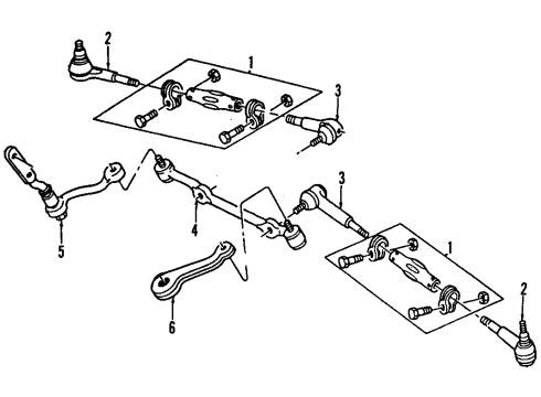 1994 GMC Jimmy P/S Pump & Hoses, Steering Gear & Linkage Rod Kit, Steering Linkage Inner Tie Diagram for 26029995