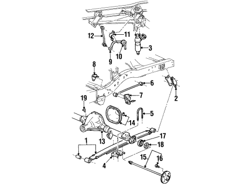 1999 Mercury Mountaineer Anti-Lock Brakes Shock Diagram for 5U2Z-18V125-K
