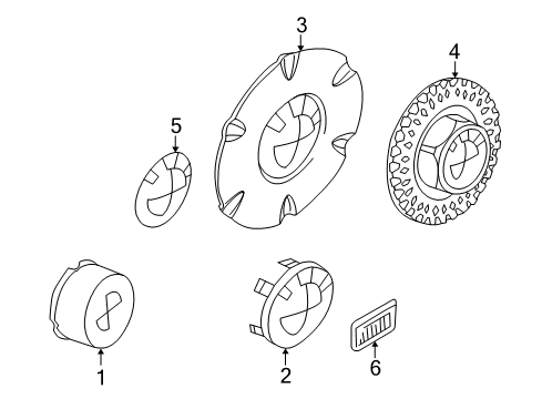 2002 BMW Z3 Wheel Covers & Trim Hub Cap Granitsilber Diagram for 36132227775