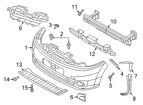 2021 Nissan NV200 Bumper & Components - Front Bolt-Hex Diagram for 081B7-0251A