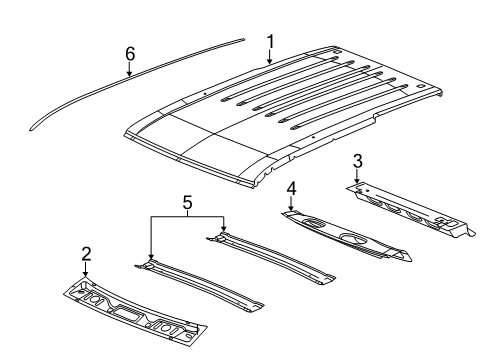 2016 Dodge Durango Roof & Components, Exterior Trim Molding-Roof Diagram for 55079372AE