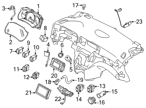 2011 Nissan Quest Heated Seats Speedometer Assembly Diagram for 24820-1JA1D