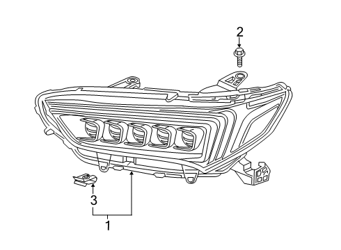 2018 Acura TLX Headlamps Headlight Assembly Left Headlamp Diagram for 33150-TZ3-A61