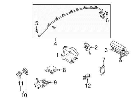 2004 Infiniti M45 Air Bag Components Air Bag Module Assembly, Assist Diagram for K851E-CR900