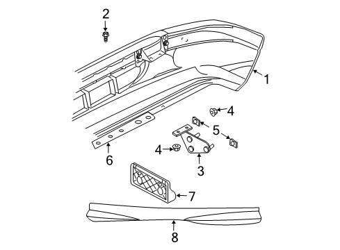 2003 Dodge Dakota Front Bumper Front Bumper Cover Diagram for 5073221AA