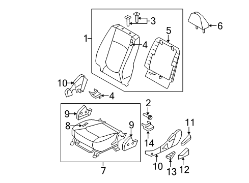 2008 Kia Spectra Front Seat Components Cushion Assembly-Front Seat Diagram for 881032F704293