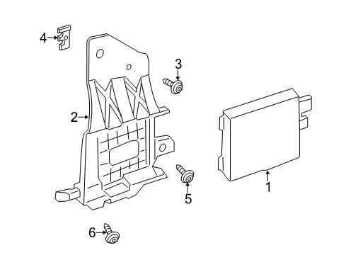 2015 Ford Escape Electrical Components Bracket Diagram for CV6Z-14D189-A