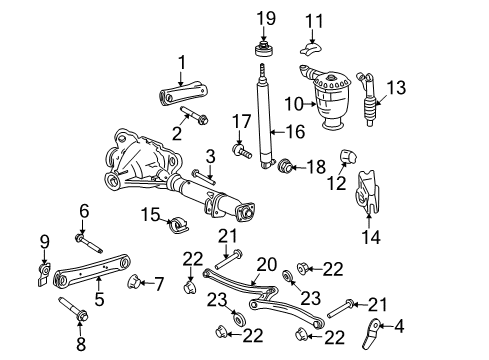 2009 Mercury Grand Marquis Rear Suspension Components, Lower Control Arm, Upper Control Arm, Ride Control, Stabilizer Bar Upper Arm Diagram for 8W1Z-5500-A