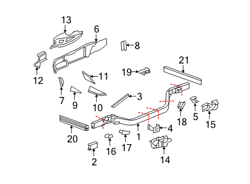 2009 Chevrolet Corvette Frame & Components Rear Brace Diagram for 19167813