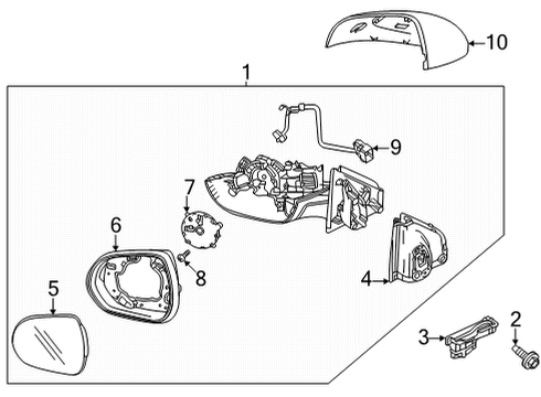 2021 Buick Encore GX Outside Mirrors Mirror Assembly Diagram for 42709492